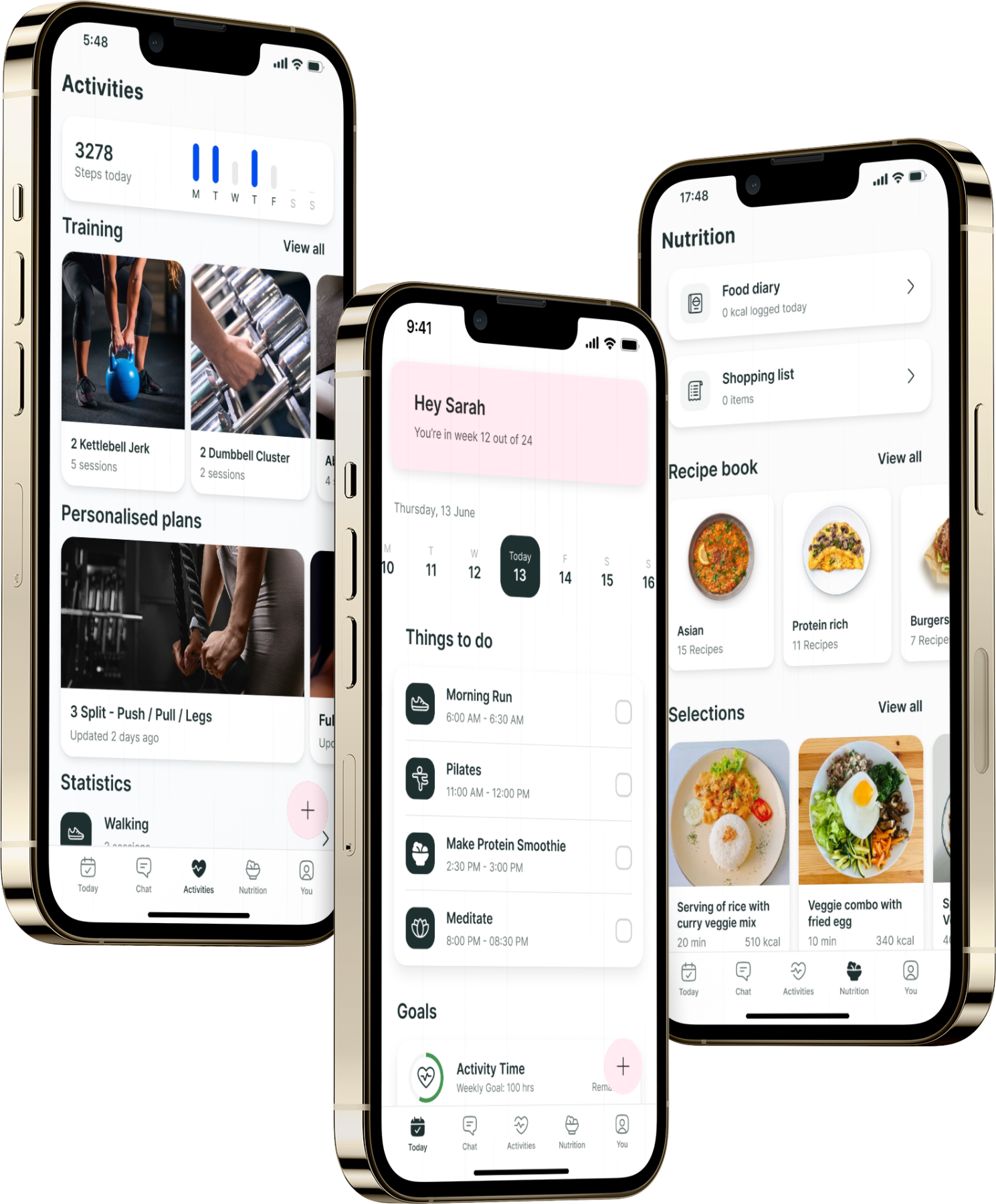 A mockup of the coaching app showcasing the features.